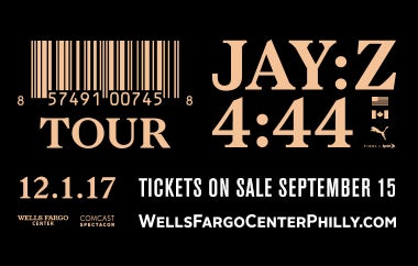 More Info for Rap Superstar JAY Z Adds Philadelphia Date to 4:44 Tour at Wells Fargo Center on December 1
