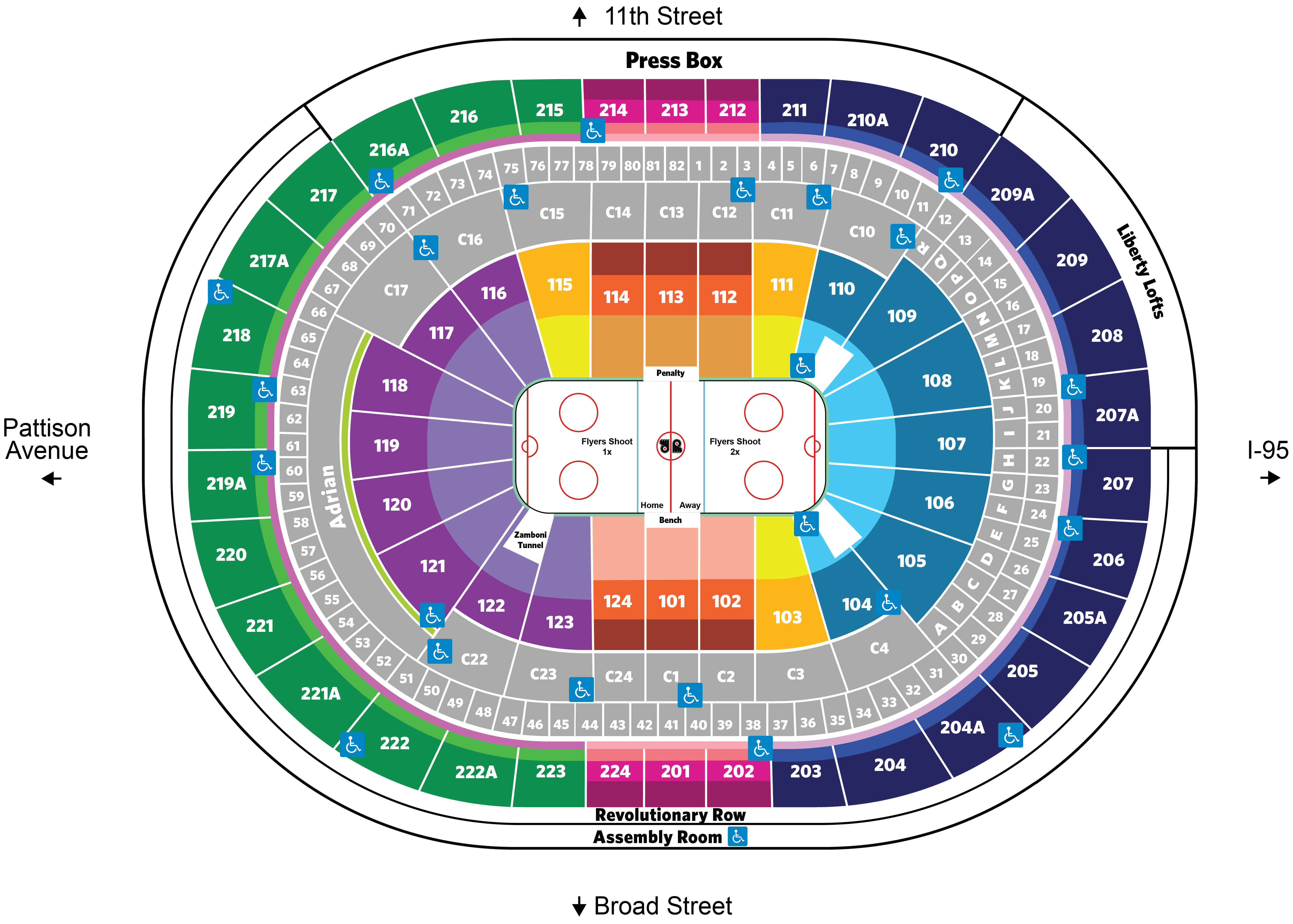 Wells Fargo Center Seating Charts 