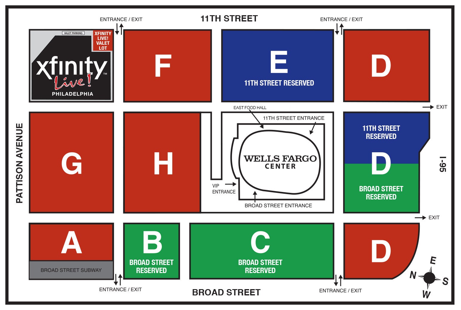 Wells Fargo Center Parking Map Parking | Wells Fargo Center