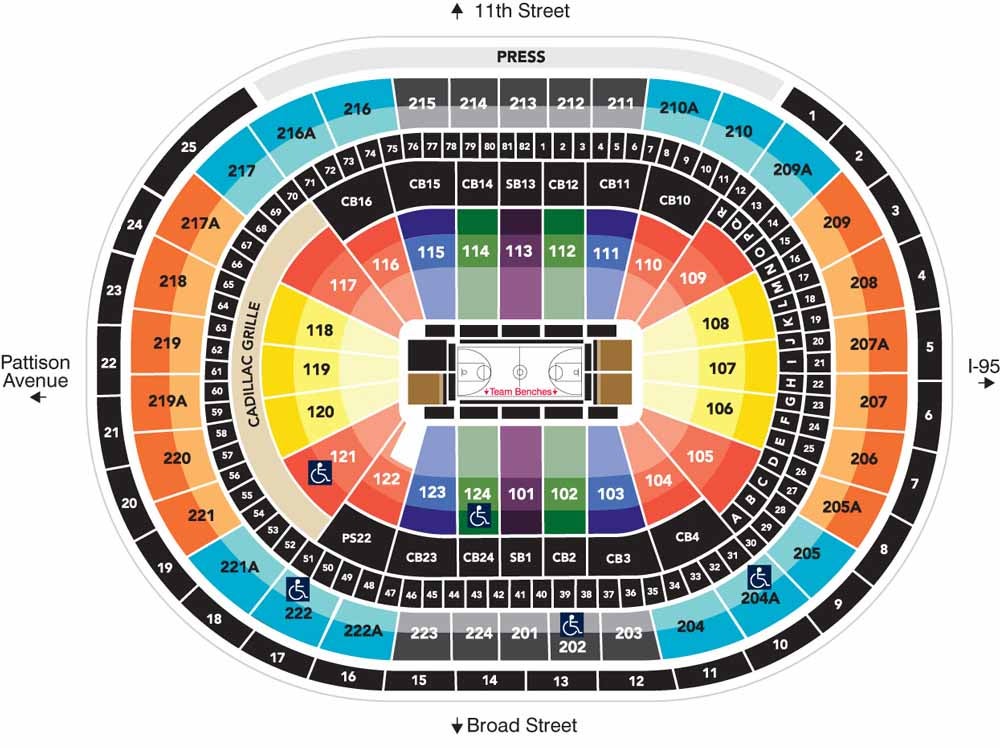wells fargo center interactive basketball seating chart