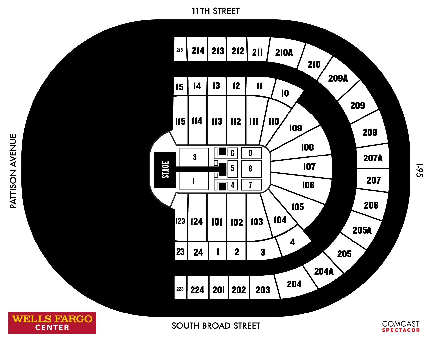 Wells Fargo Center Philadelphia Concert Seating Chart